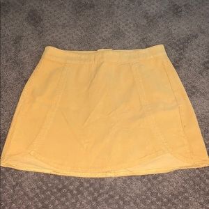 yellow corduroy skirt